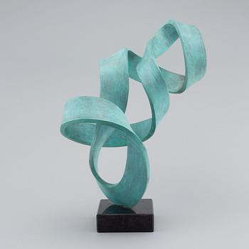GEORG SCHEELE, sculpture, patinated bronze and granite, signed.