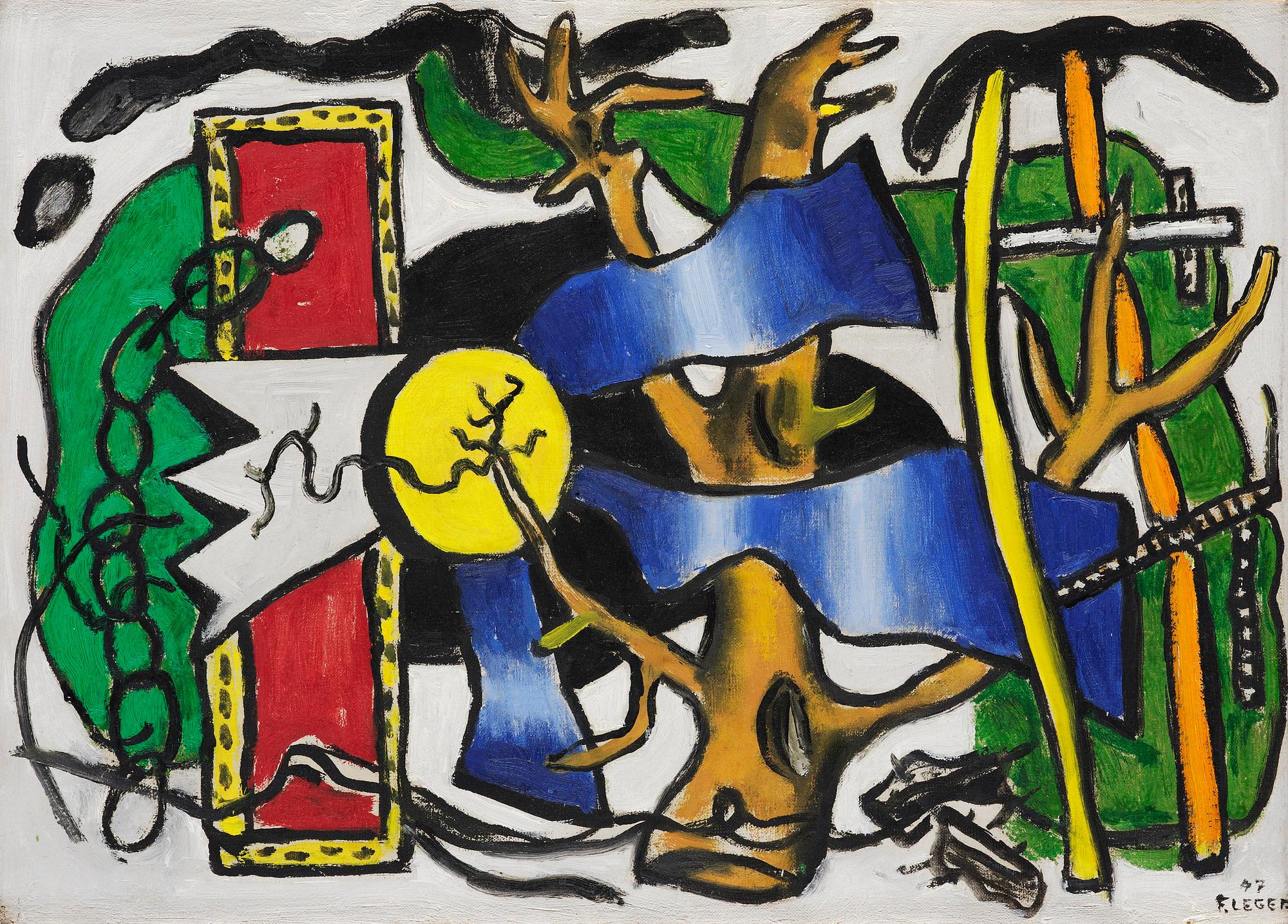 Fernand Léger, "Composition à l'oiseau, esquisse".