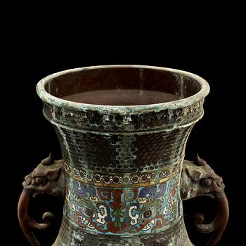 URNA, cloisonne, Kina, 1900-tal.