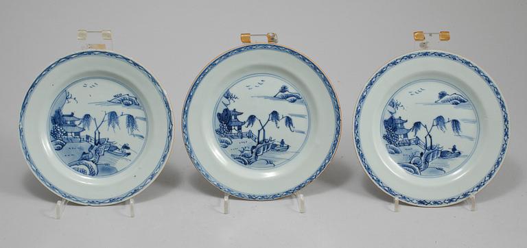 ASSIETTER, 6 st, porslin, Kina, 1800-tal.