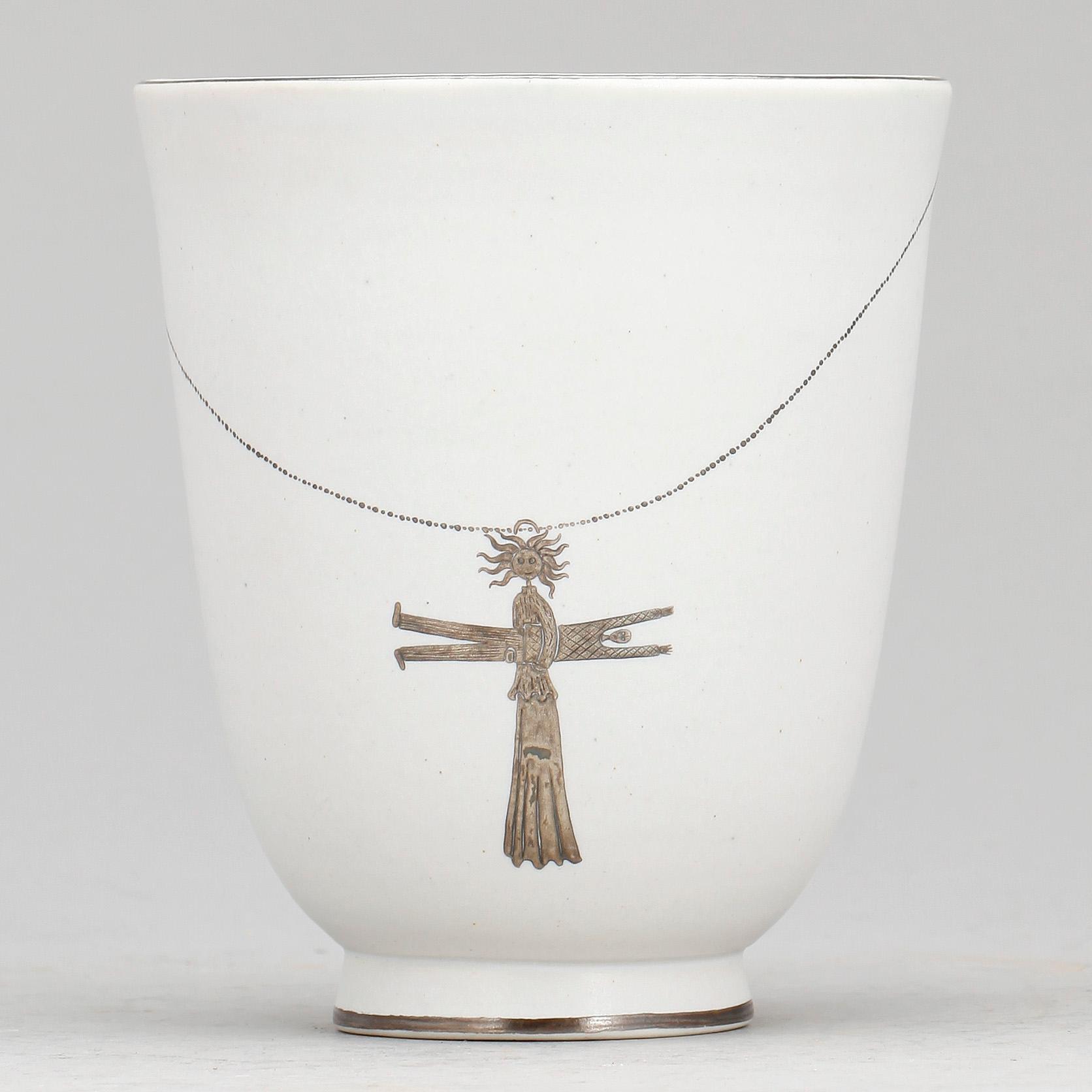 VAS, stengods, "Grazia", Stig Lindberg, Gustavsberg, 1900-talets mitt, signerad.