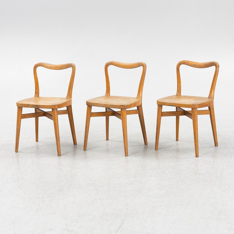Axel Larsson, a children's table and 3 chairs, version of  "1300"-series, probably by Svenska Möbelfabrikerna Bodafors.