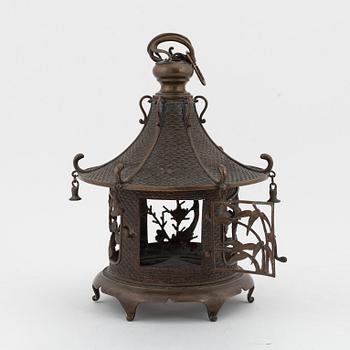 A Japanese 'Toro' bronze hanging lantern, early 20th Century.