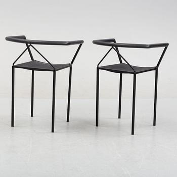 Maurizio Peregalli, a pair of 'Poltroncina' chairs for Zeus Noto, Italy. The model designed 1984.