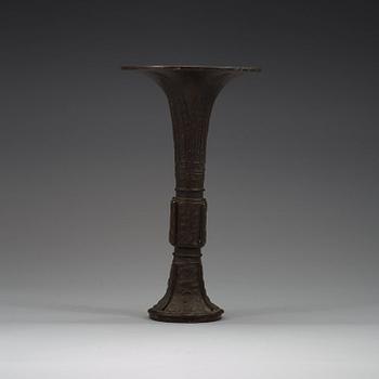 A archaistic bronze vase, Qing dynasty (1644-1912).