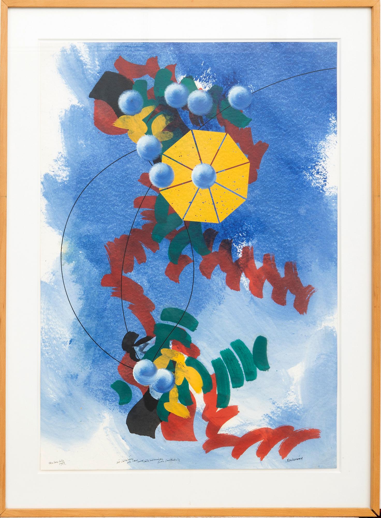 Carl-Fredrik Reuterswärd, watercolour signe3d and dated 1983.