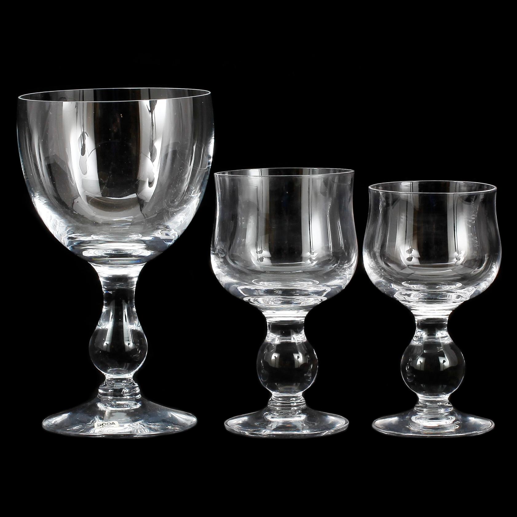 GLASSERVISDELAR, 13 st, Erik Höglund, Boda, Modell: H 40, 60/70-tal.