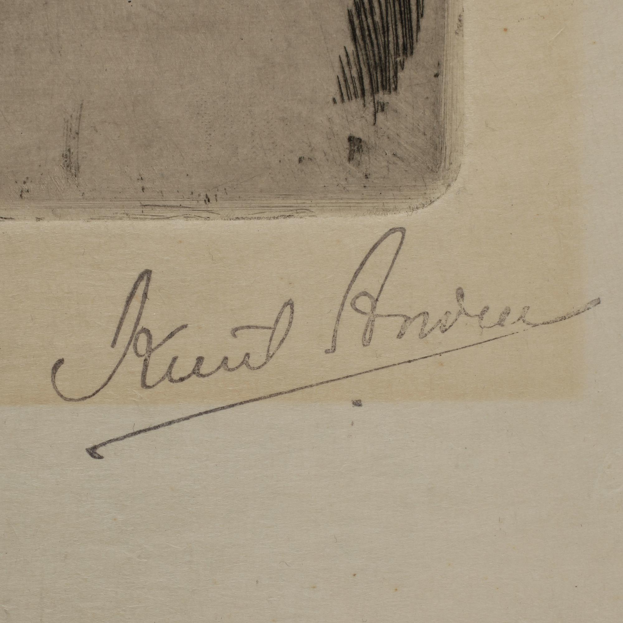 KNUT ANDER, etsning. Signerad och numrerad 18/50. Utförd 1905.