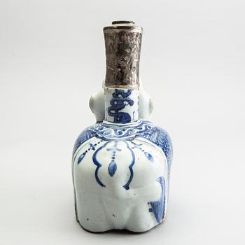 A blue and white elephant shaped kendi, Ming dynasty (1368-1644).