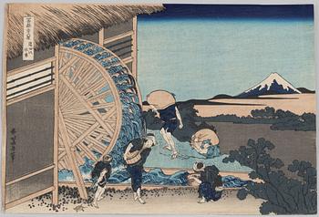 Katsushika Hokusai, after, 'Watermill at Onden' och 'Nakahara in Sagami Province', 20th century.