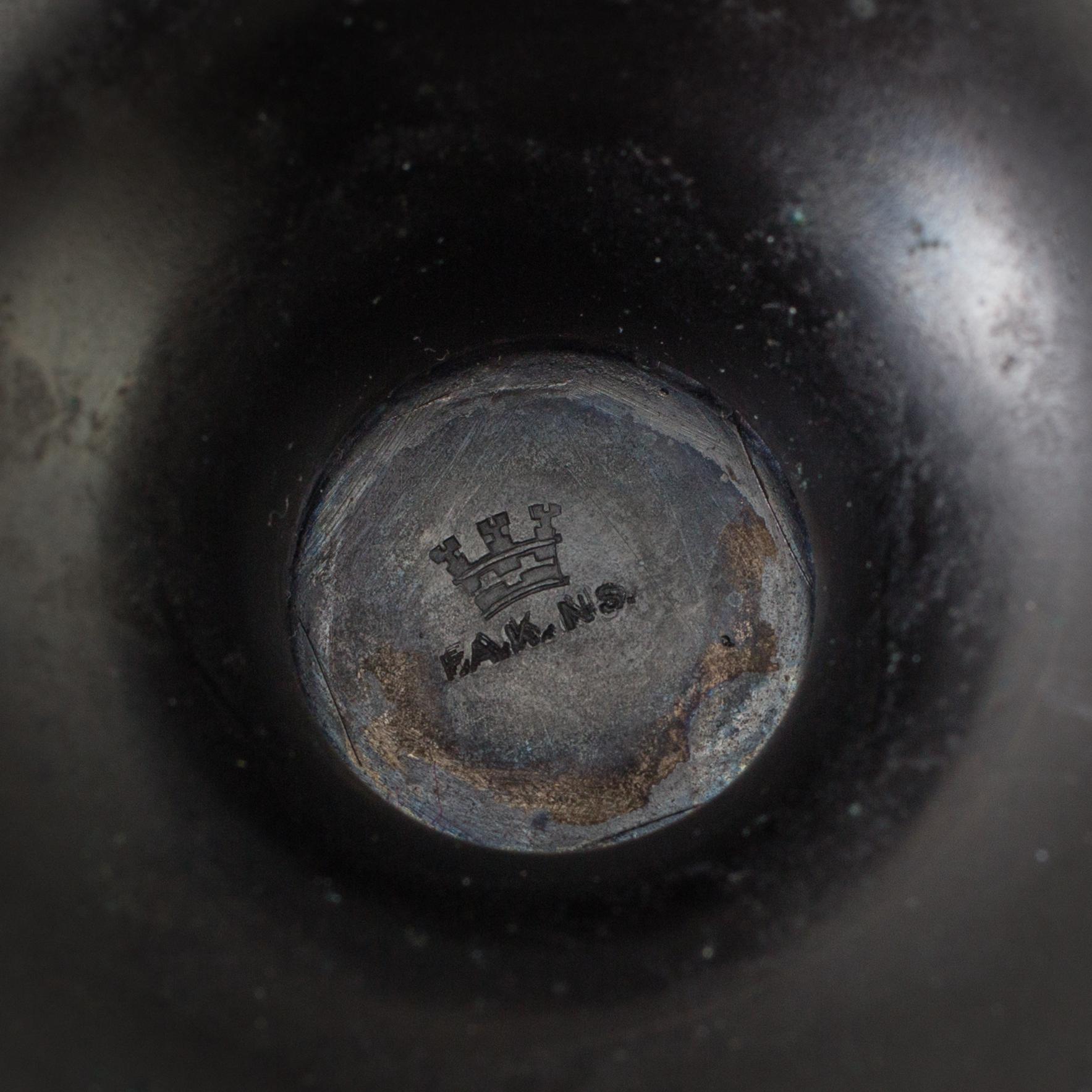 NILS FOUGSTEDT, An early 20th century patinated bronze bowl with cover by Nils Fougstedt.