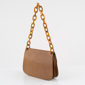 Prada, A beige leather and acrylic chain bag.