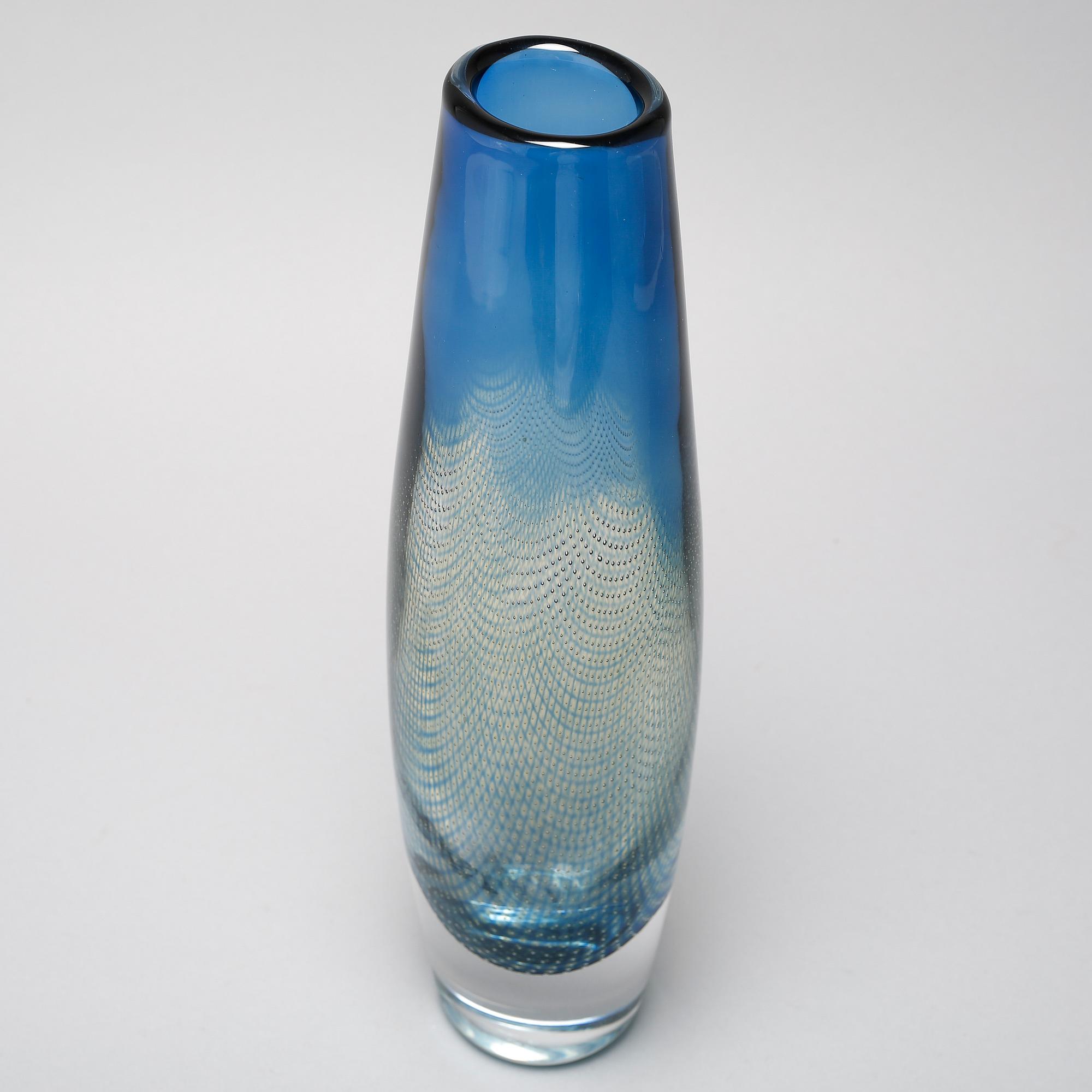 A glass vase by Sven Palmqvist, "Kraka", for Orrefors, numbered 323 and signed.