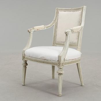 KARMSTOL, sengustaviansk, Johannes Andersson, Skår, Lindome, omkring 1800.