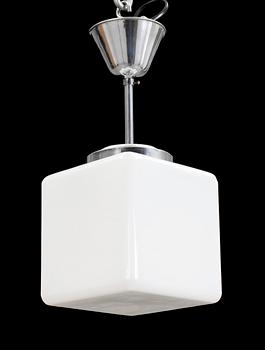 TAKLAMPA, glas och metall, 1900-talets mitt.