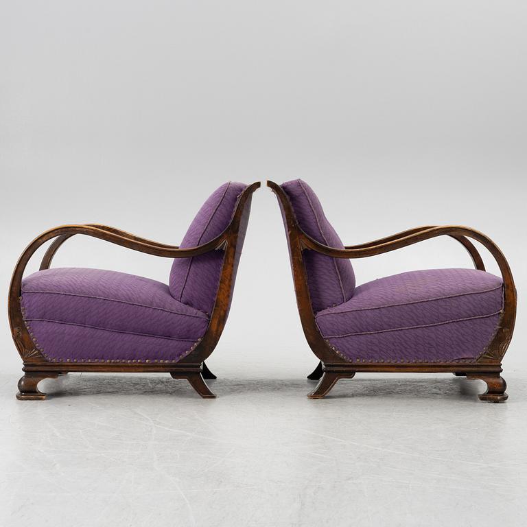 Fåtöljer, ett par, 1900-talets första hälft.