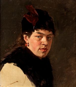 85B. Oscar Björck, Porträtt av den norska konstnärinnan Harriet Backer.