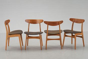 STOLAR, 4 st,"CH-30", Hans J. Wegner, Carl Hansen & Son, Danmark 1950-60-tal.