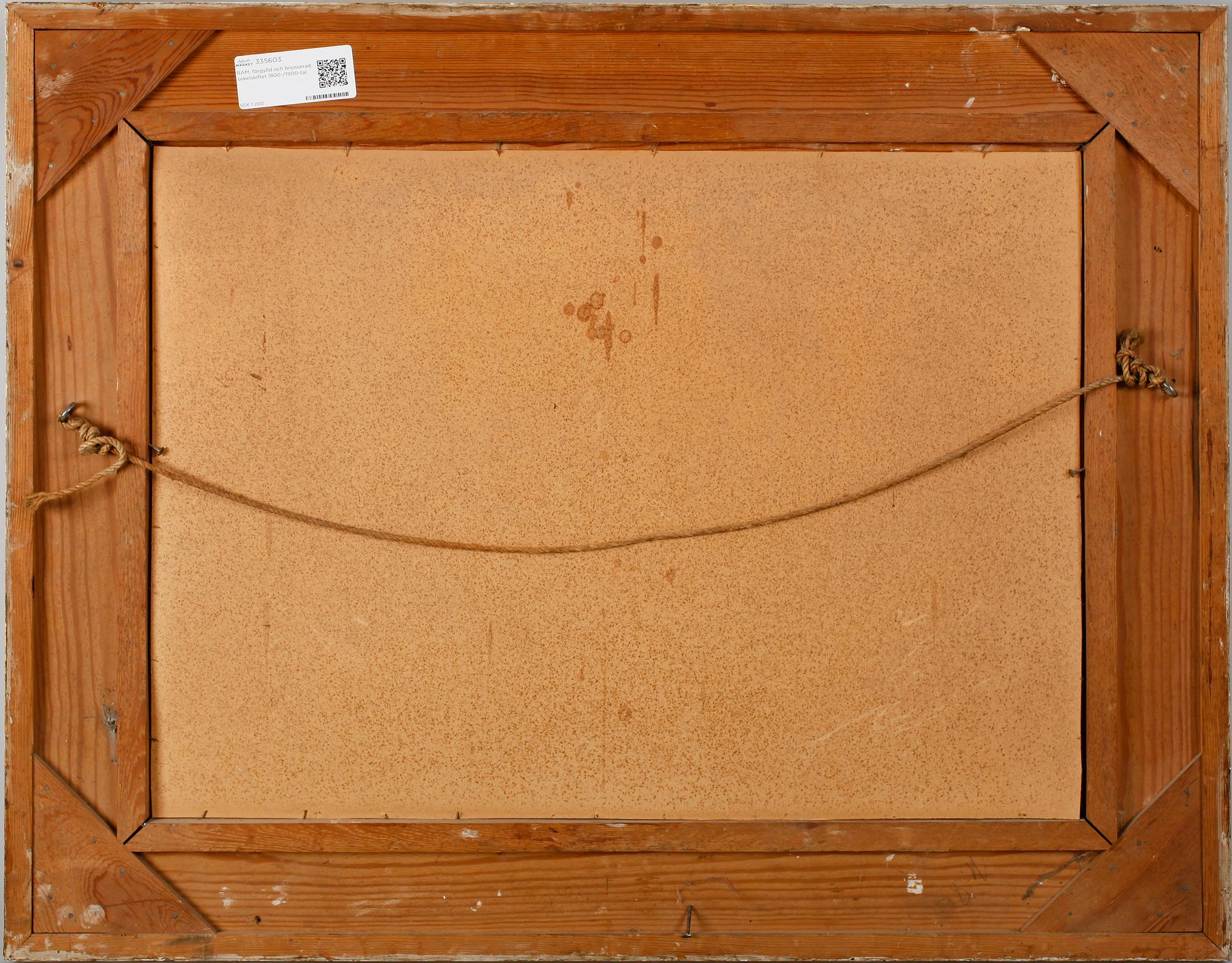 RAM, förgylld och bronserad, sekelskiftet 1800-/1900-tal.