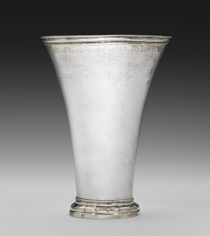 A BEAKER. silver. Anders Törnqvist Turku 1795. Height 20,5 cm. Weight 386 g.