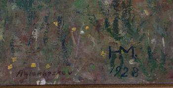 OKÄND KONSTNÄR, olja på duk, monogramsignerad HM, möjligen Polen, daterad 1928.