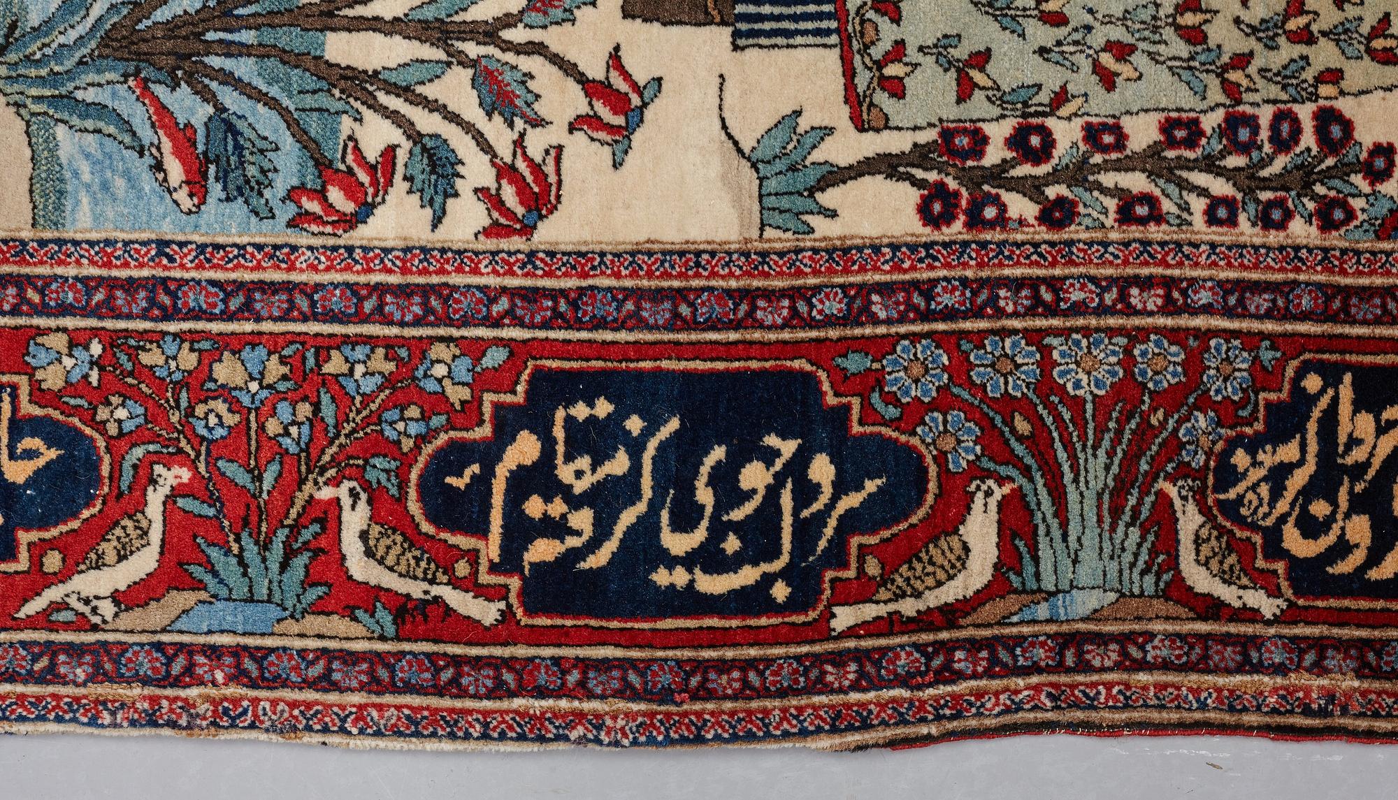 MATTA, semiantik Keshan figural, möjligen Motachem, ca 199 x 137 cm.