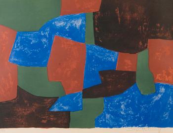 SERGE POLIAKOFF, "COMPOSITION BLEUE, VERTE ET ROUGE".