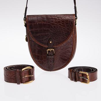 VÄSKA och BÄLTEN, 2 st, Mulberry.