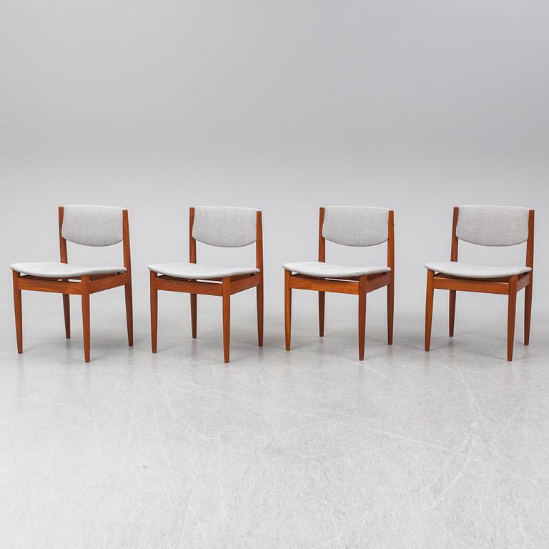 FINN JUHL, four chairs, France & Sons, Denmark.