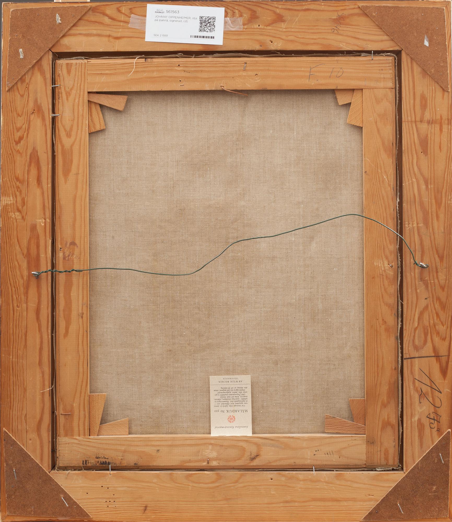 JOHNNY OPPENHEIMER, olja på pannå, signerad.