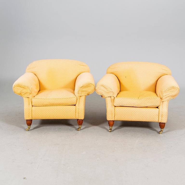 A pair of easy chairs mid 1900s/later part.