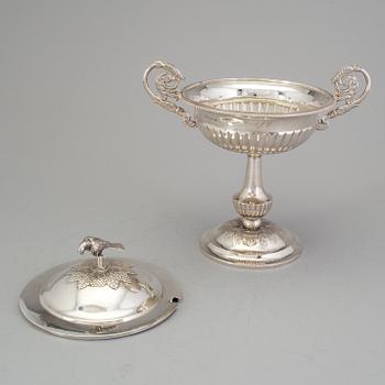 ANDERS LUNDQVIST, Stockholm, 1826, sockerskål, silver, empire.