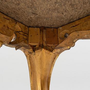 A Swedish rococo-style giltwood table, Stockholm, 19th century.