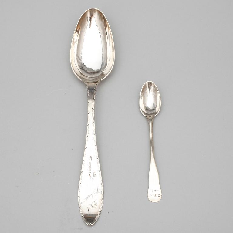 PARTI SILVER, 6 delar, bla K. Anderson. 1800-1900-tal. Tot ca 255 gram.
