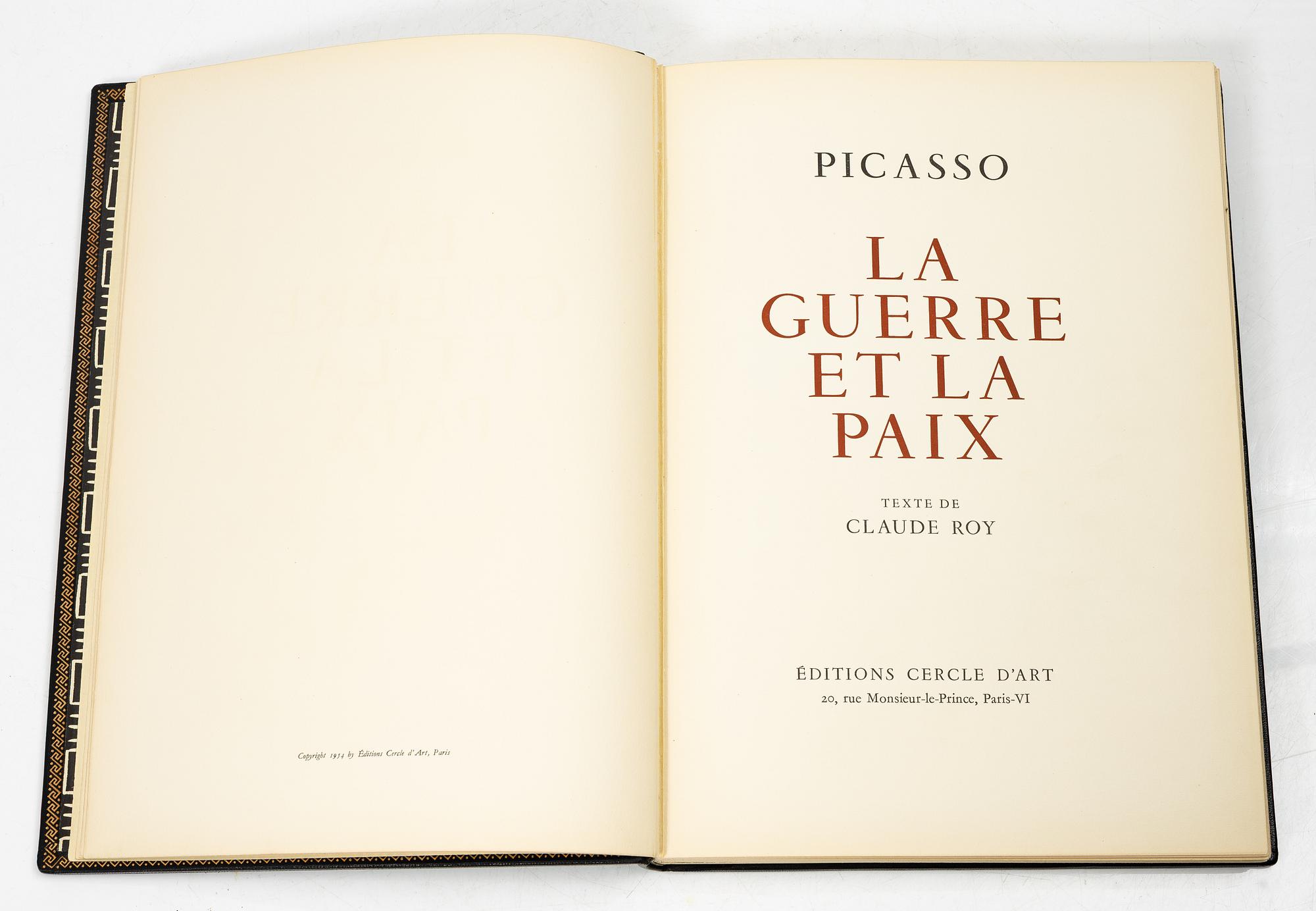 Pablo Picasso, bok, La Guerre et la Paix, signerad upplaga 25/50.
