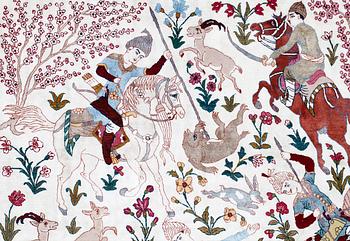 OLD ESFAHAN, sk Seirafian, silk and wool. 316x215 cm.