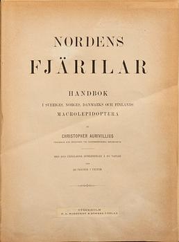 'NORDENS FJÄRILAR, Christopher Aurivillius, 48 färglitografier, Stockholm 1891.