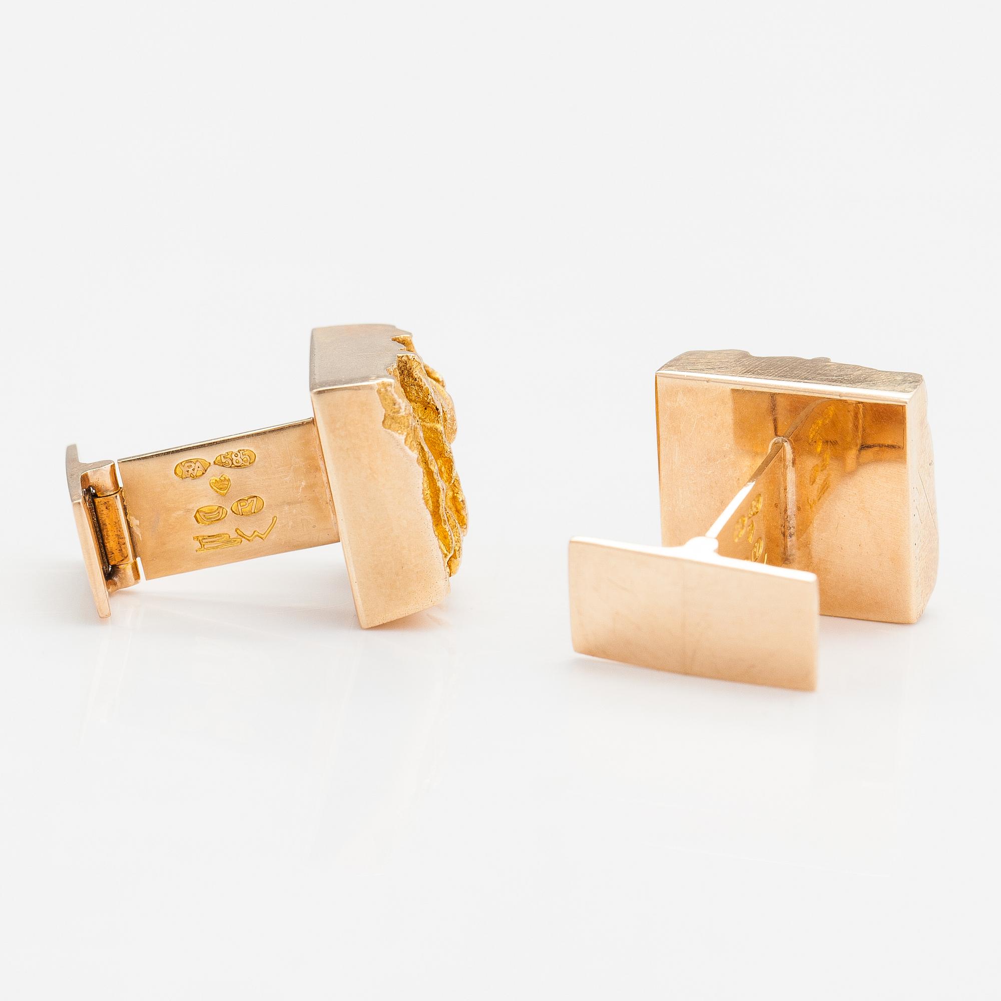 Björn Weckström, Manschettknappar "Bergen", 14K guld. Lapponia 1968.