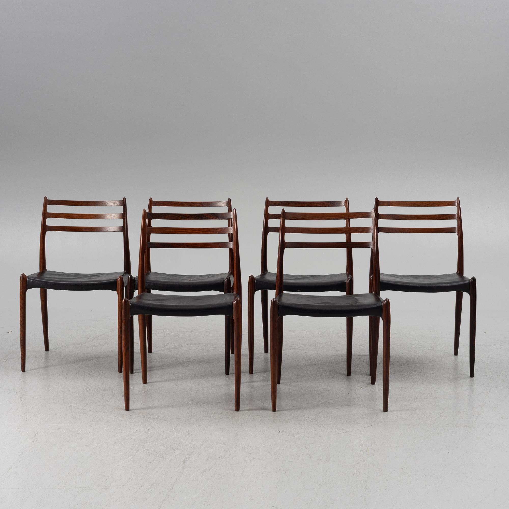 Niels Otto Møller, a nine-piece dining suite, JL Møller, Denmark, 1965.