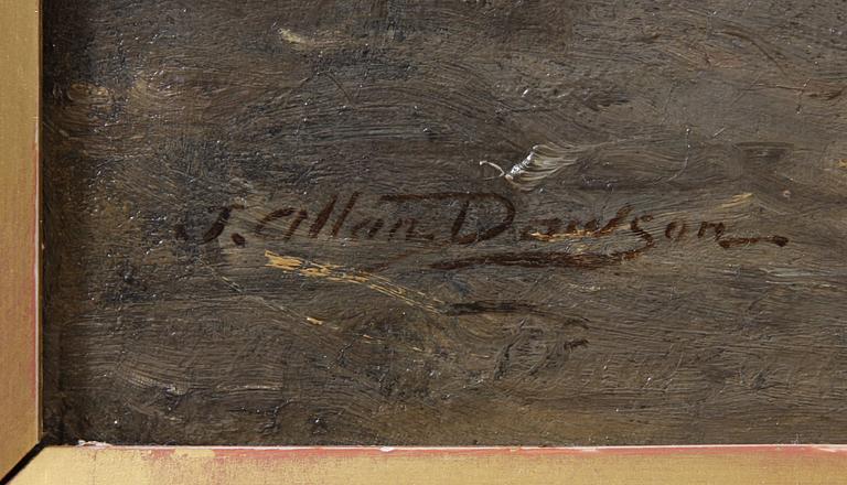 OKÄND KONSTNÄR, olja på duk, sign "J Allan Dowson", 1800-talets andra hälft.