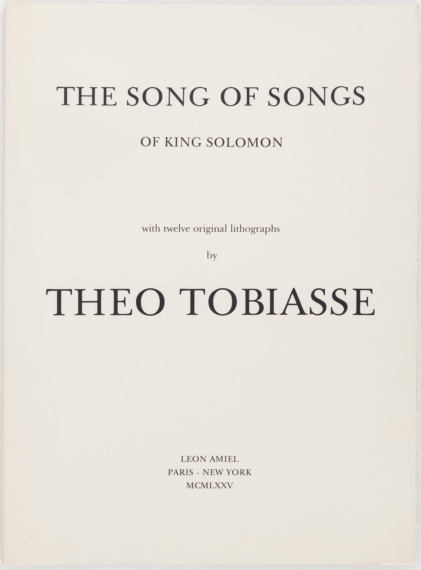 THEO TOBIASSE, lithographs in colour, 12, from "The song of songs of King Salomon", signed XXI/C.
