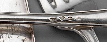 PARTI BESTICK, 10 delar, silver, bl.a. modell "Olga" Johan Olof Östlund, Gävle 1870. Tot.vikt 540g.