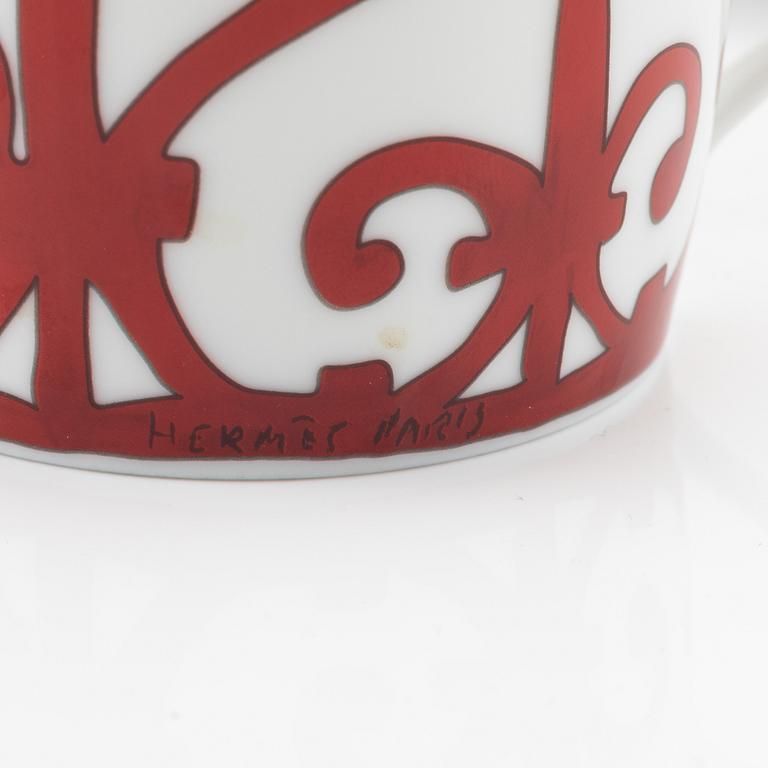 Hermès, nine-piece tea- and coffee porcelain service, 'Balcon du Guadalquivir', Paris France.