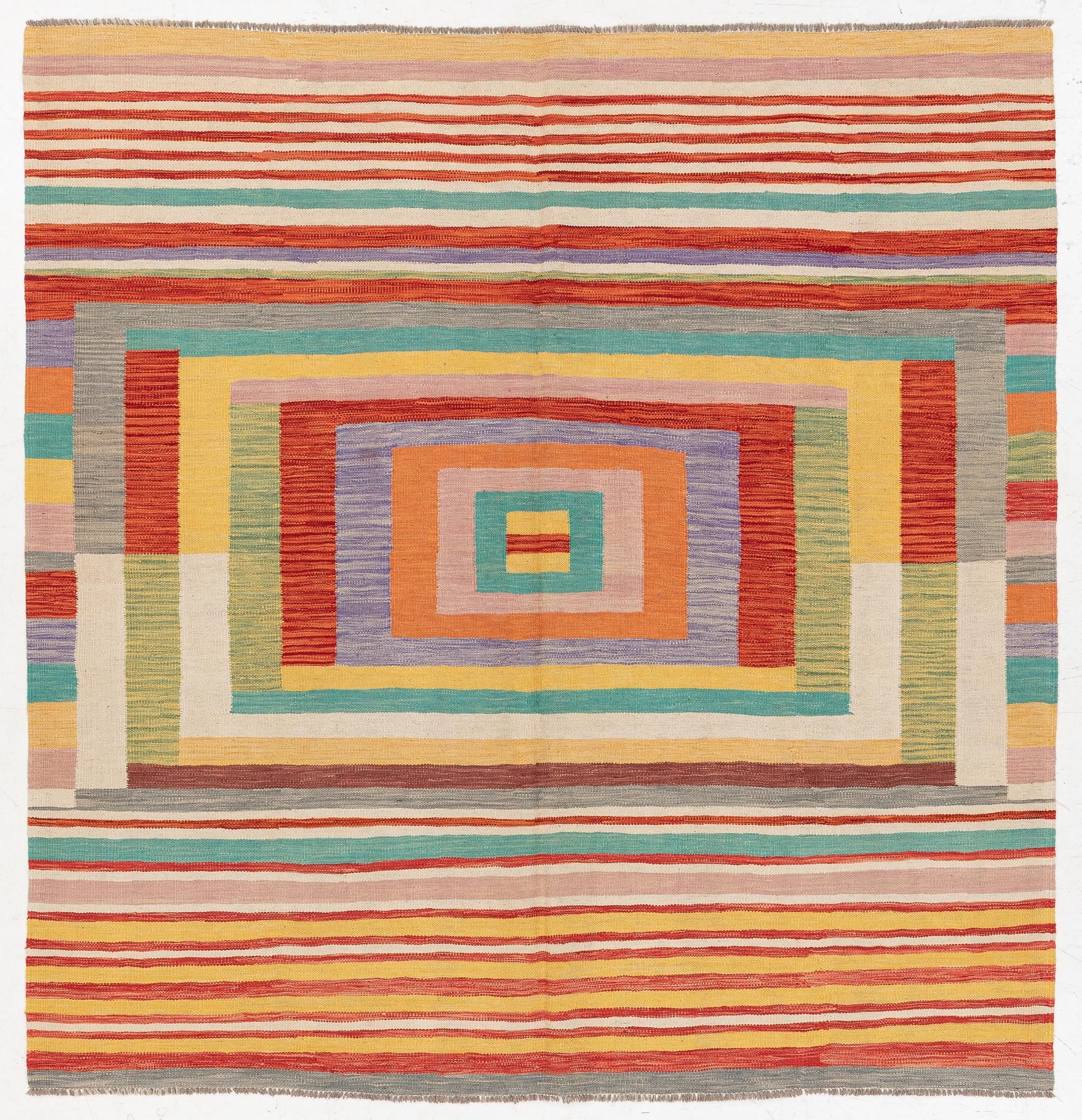 Rug, kilim, modern, approx. 203 x 196 cm.