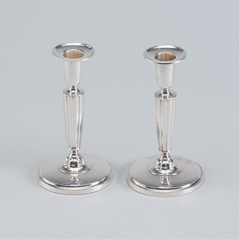 LJUSSTAKAR, ett par, silver, G.A.B 1966-1970.