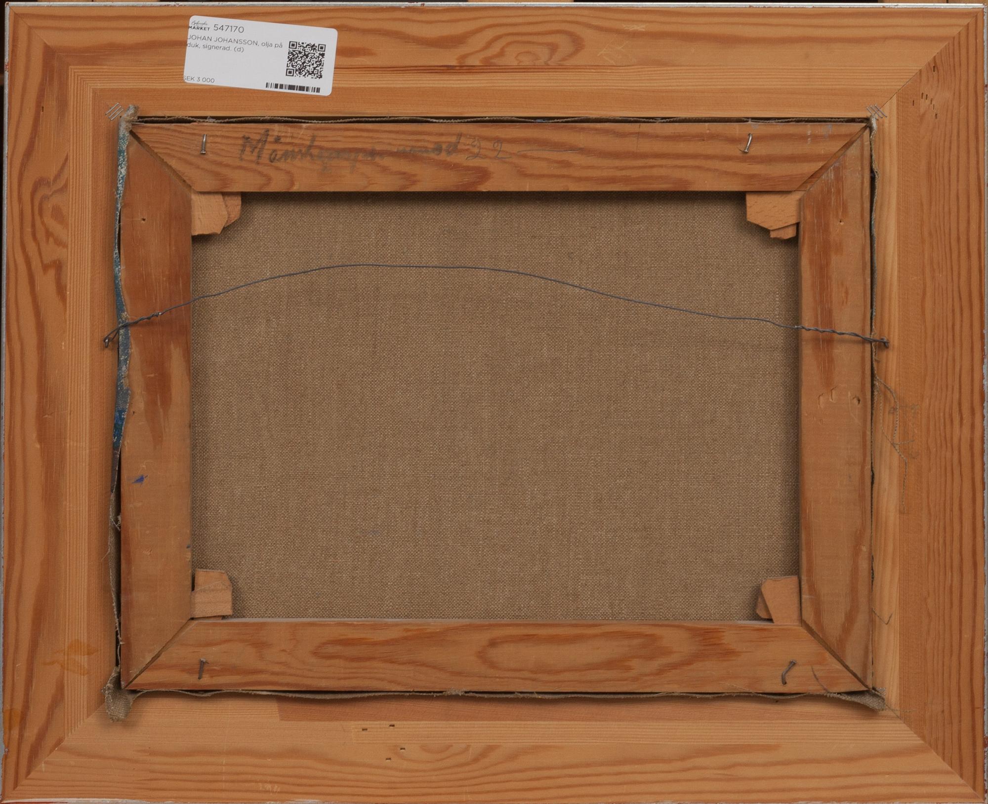 JOHAN JOHANSSON, olja på duk, signerad.