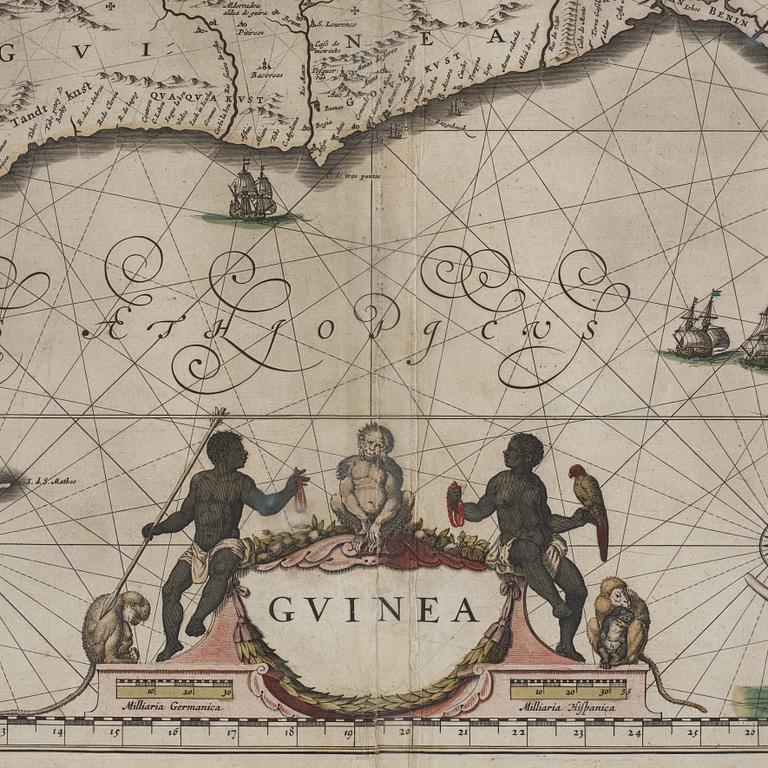 Johannes/Jean Blaeu, map, copper engraving. Guinea.