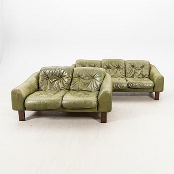 Two sofas, leather, 1970s.