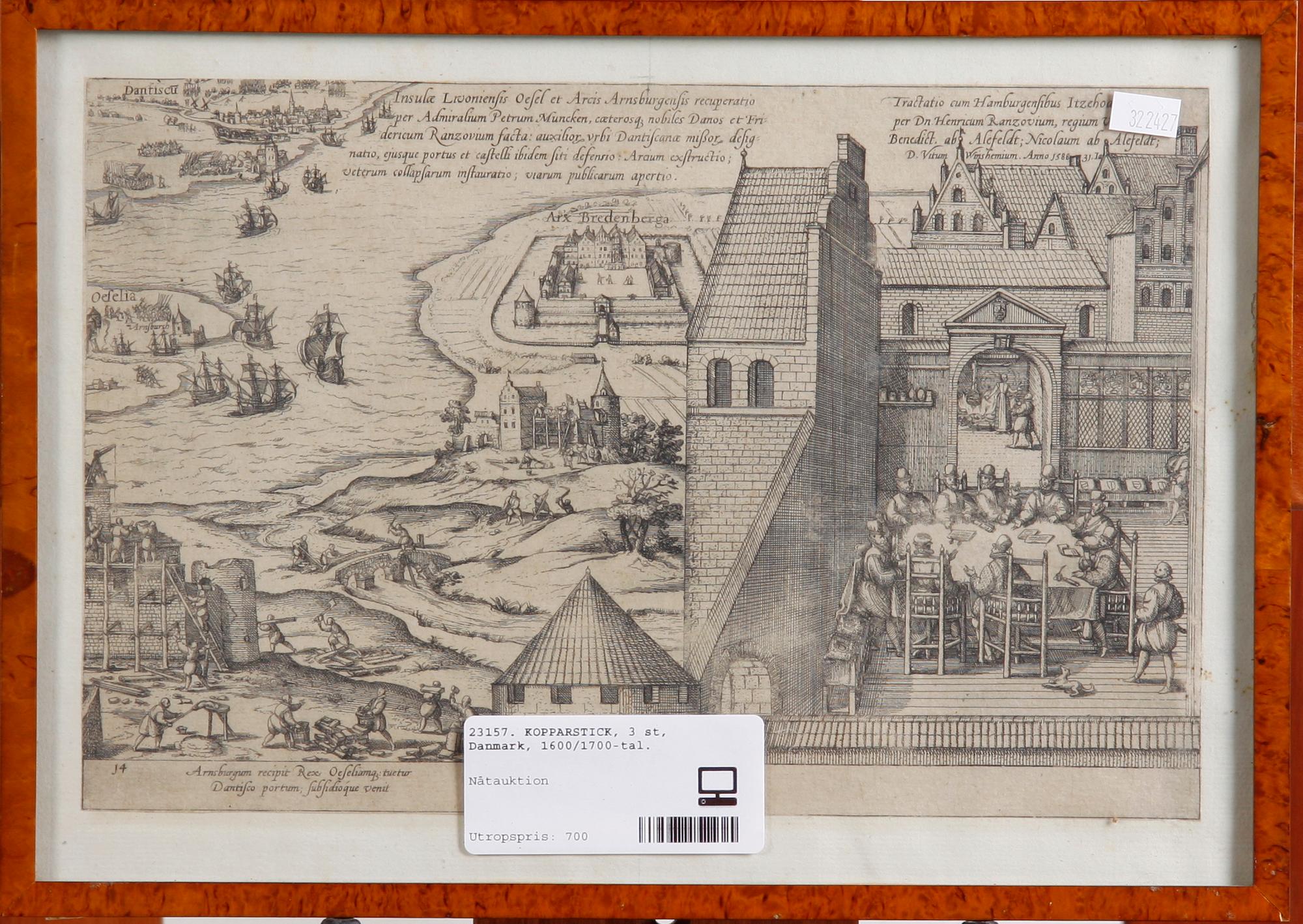 KOPPARSTICK, 3 st, Danmark, 1600/1700-tal.