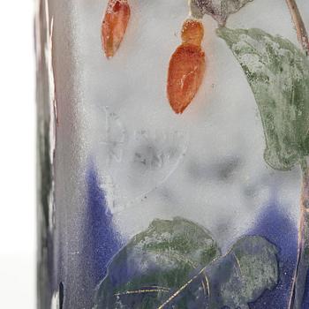 Daum Frères, a set of two Art Nouveau cameo glass vases, Nancy, France.